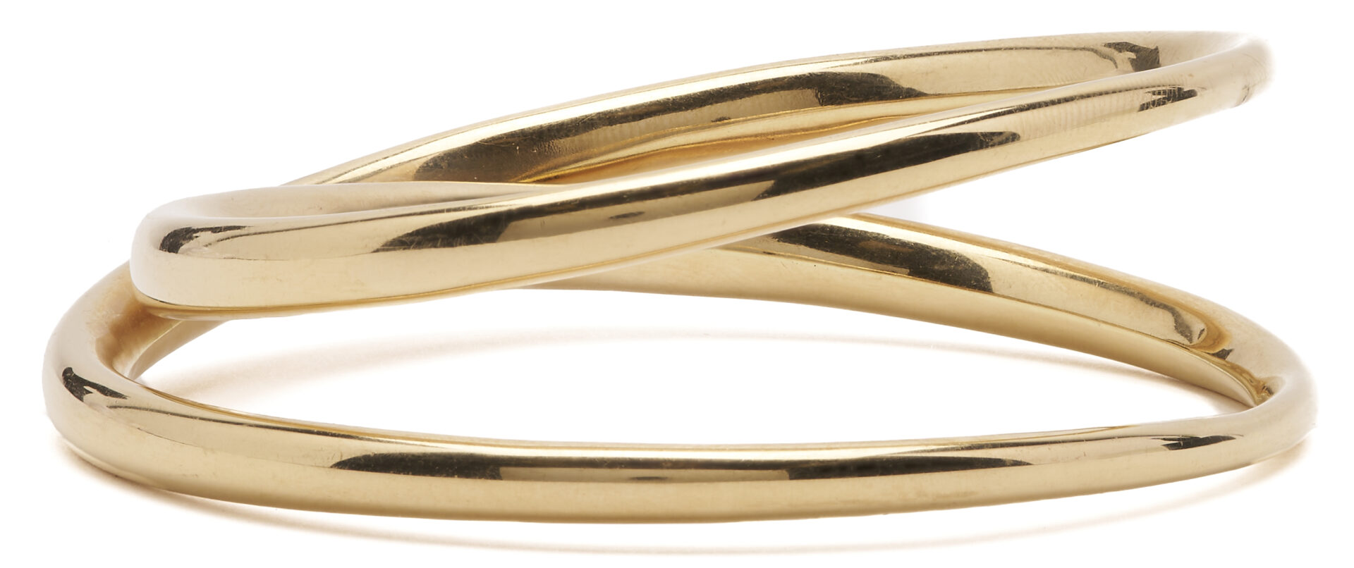 Lot 330: M E Bailey Designs 14K Double Bangle Bracelet