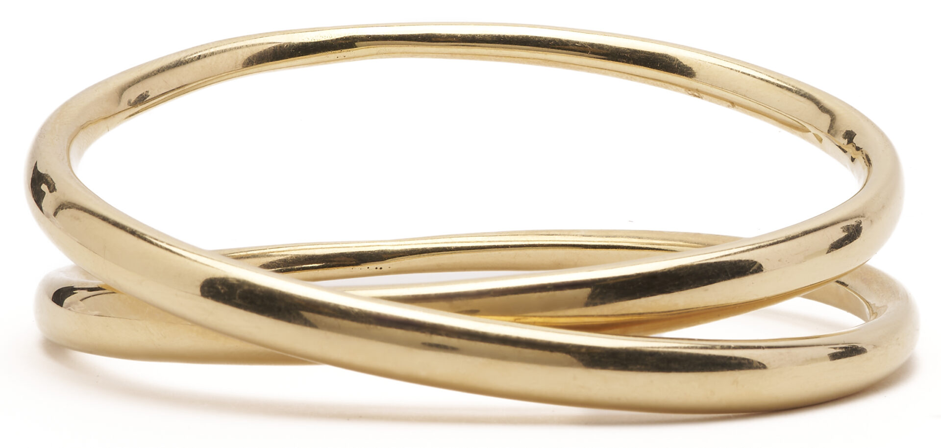 Lot 330: M E Bailey Designs 14K Double Bangle Bracelet