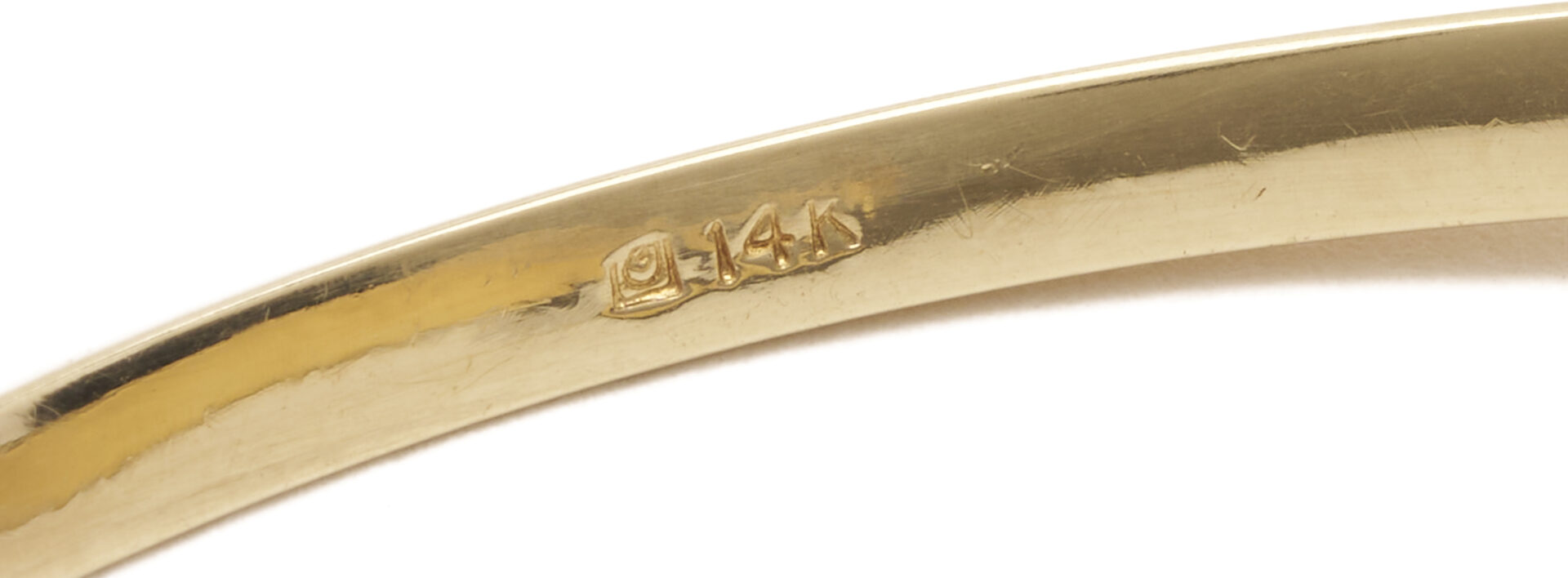 Lot 332: Modernist 14K Gold & Diamond Hinged Bangle Bracelet
