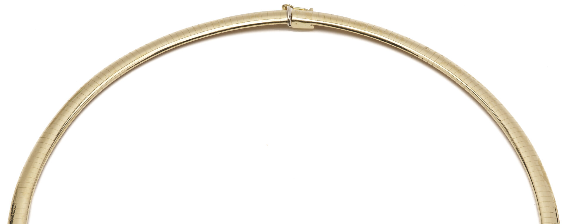Lot 335: 14K Domed Omega Necklace w/ 10K Chanel Set Baguette Slide