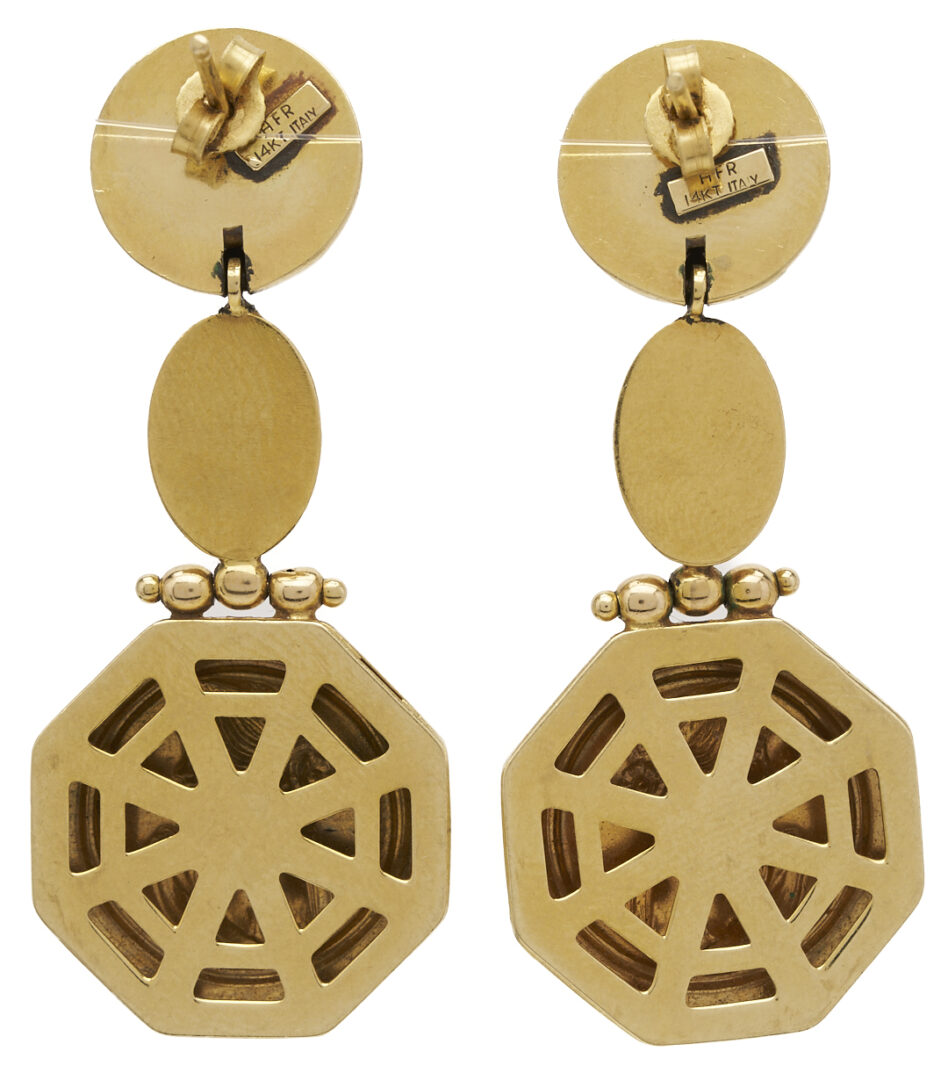 Lot 339: 3 Pairs Ladies’ Vintage Yellow Gold Earrings, 18K & 14K