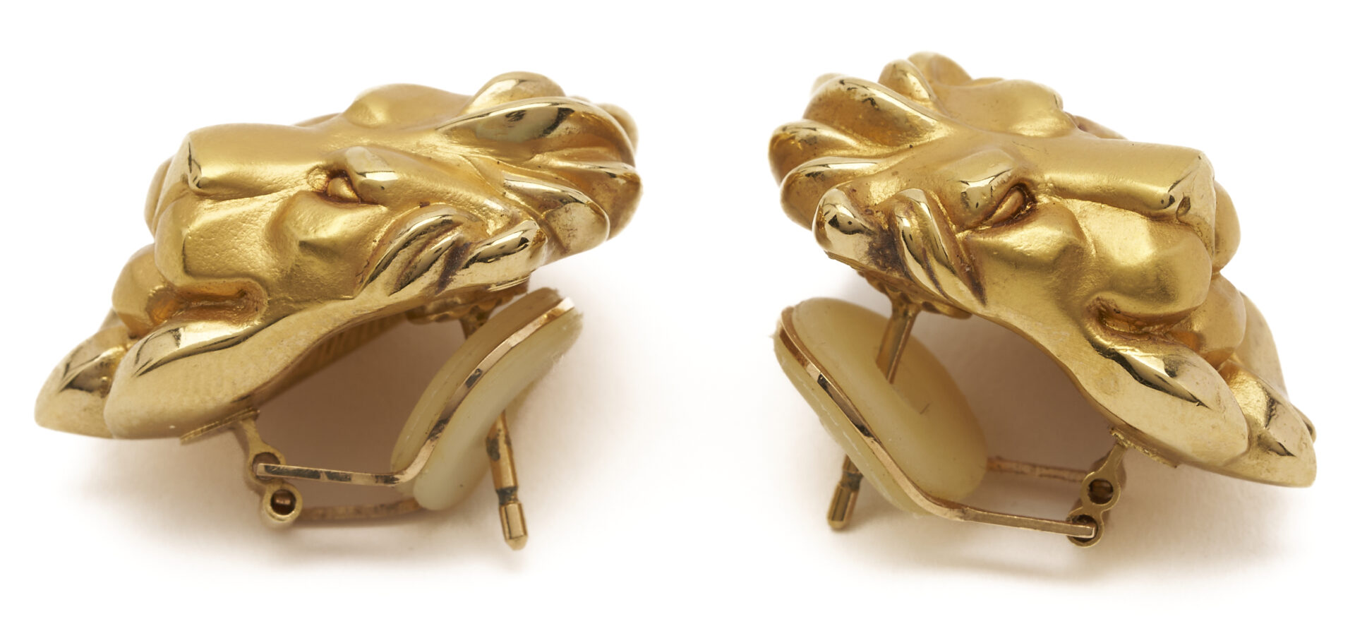 Lot 339: 3 Pairs Ladies’ Vintage Yellow Gold Earrings, 18K & 14K