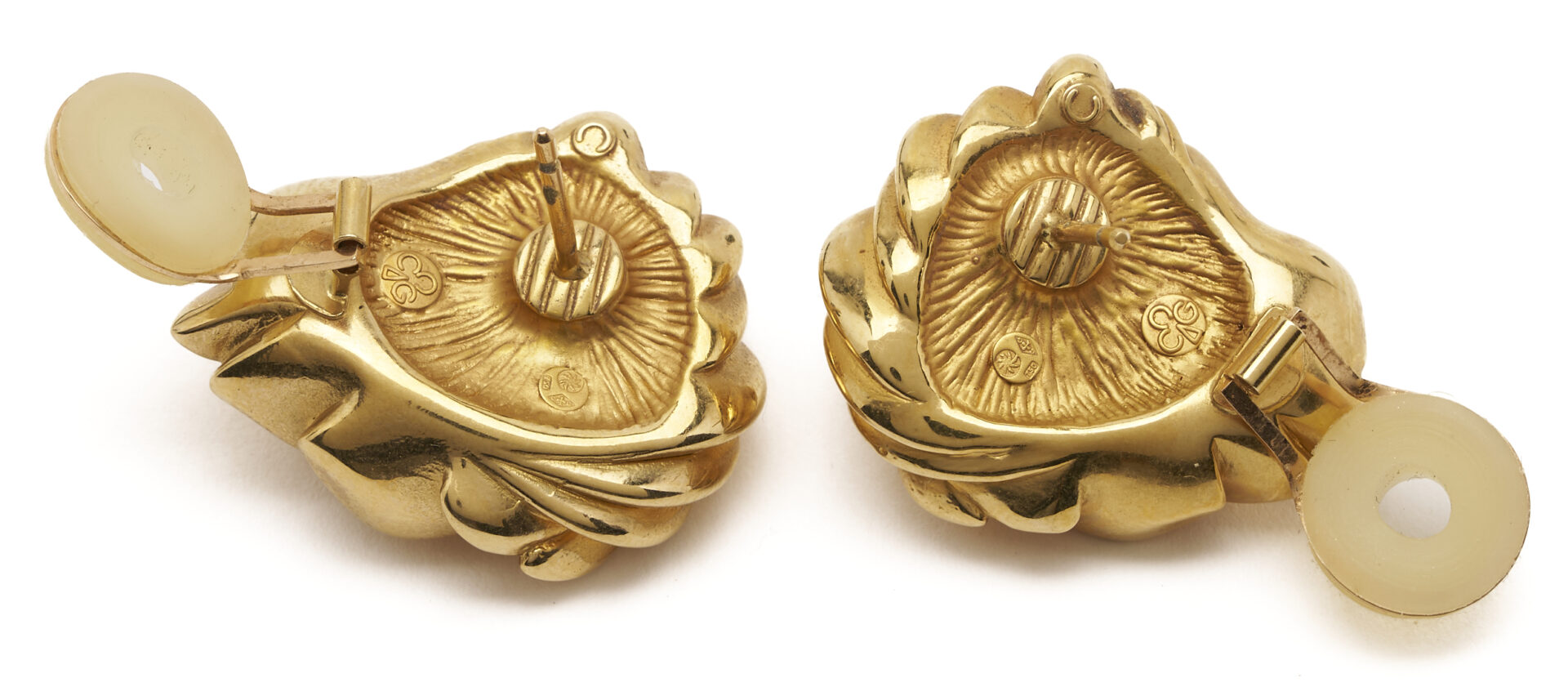 Lot 339: 3 Pairs Ladies’ Vintage Yellow Gold Earrings, 18K & 14K