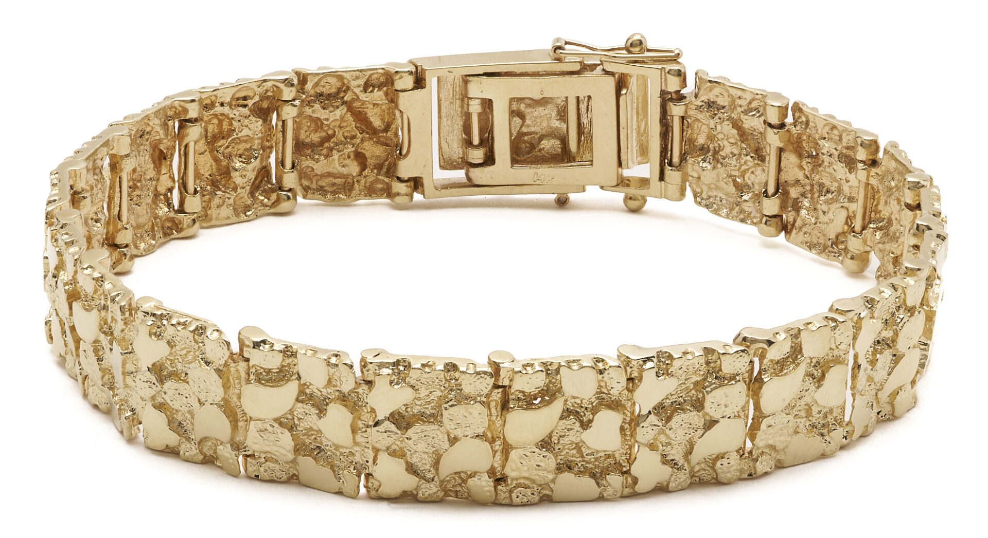 Lot 340: Men’s 14K Gold Nugget Link Bracelet