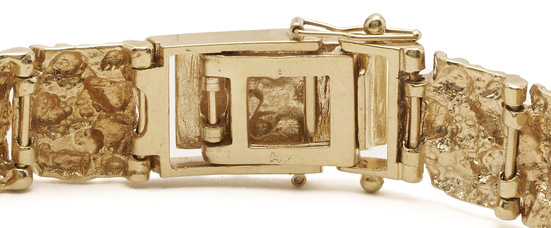 Lot 340: Men’s 14K Gold Nugget Link Bracelet