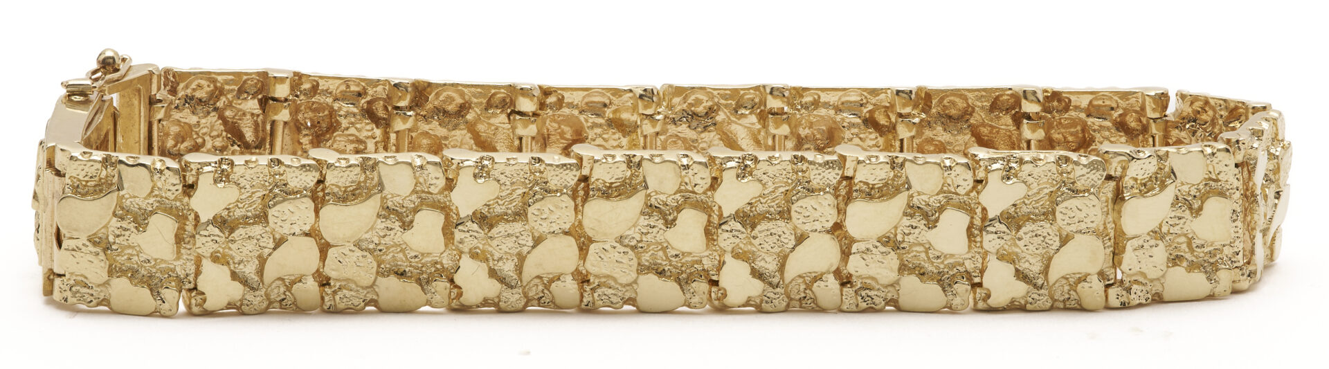 Lot 340: Men’s 14K Gold Nugget Link Bracelet