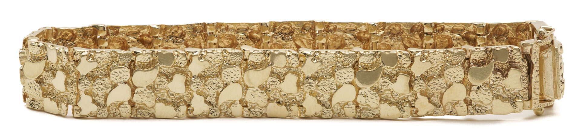 Lot 340: Men’s 14K Gold Nugget Link Bracelet