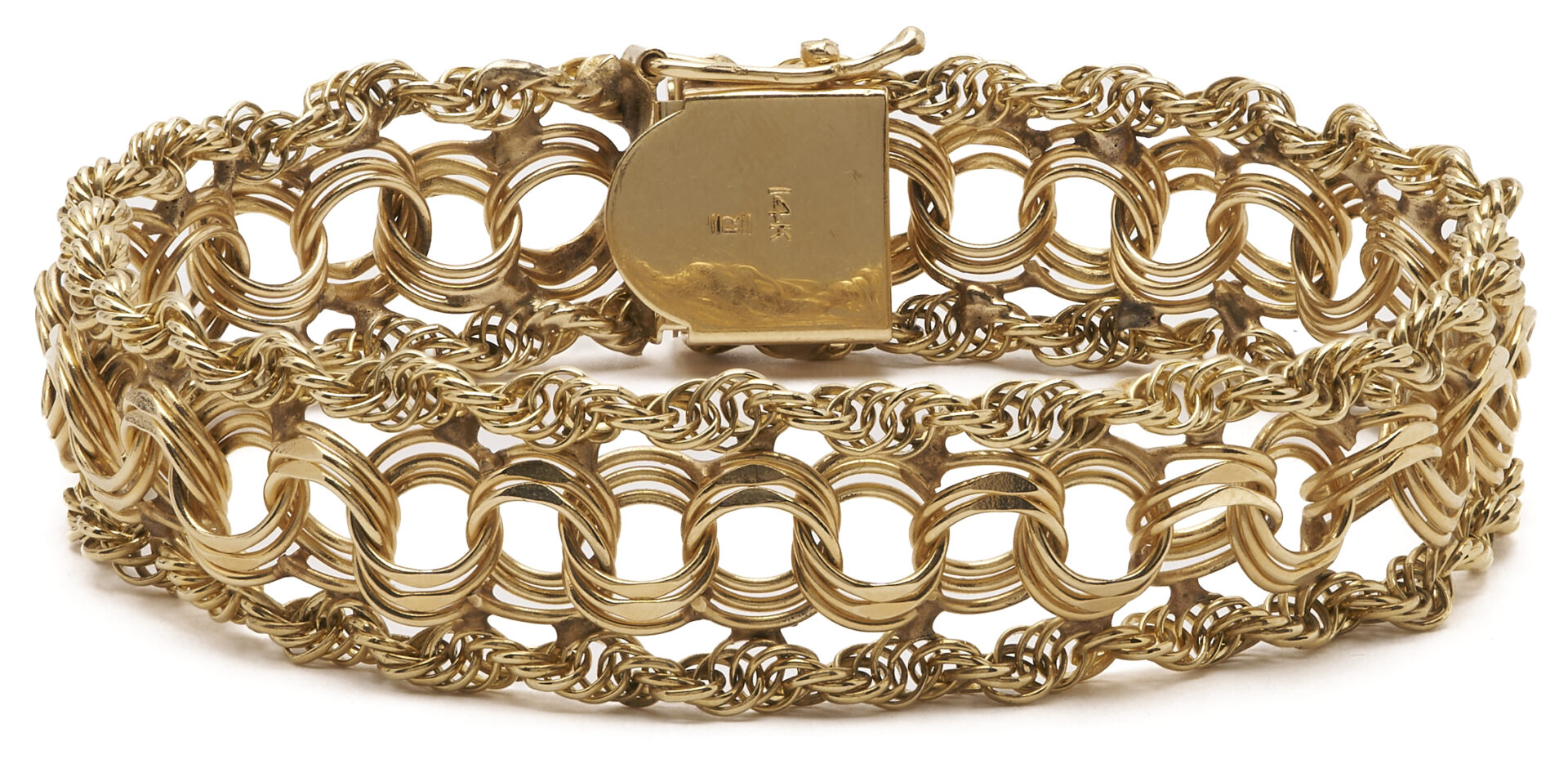 Lot 342: 14K Yellow Gold Triple Strand Bracelet