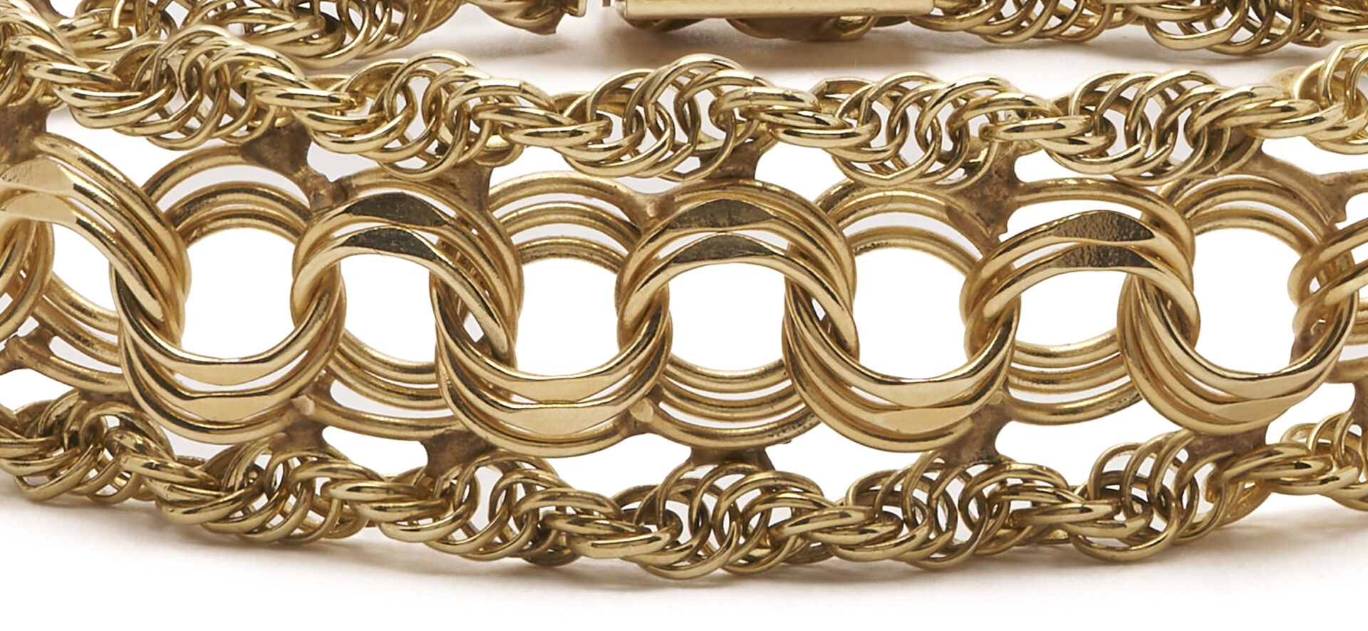 Lot 342: 14K Yellow Gold Triple Strand Bracelet