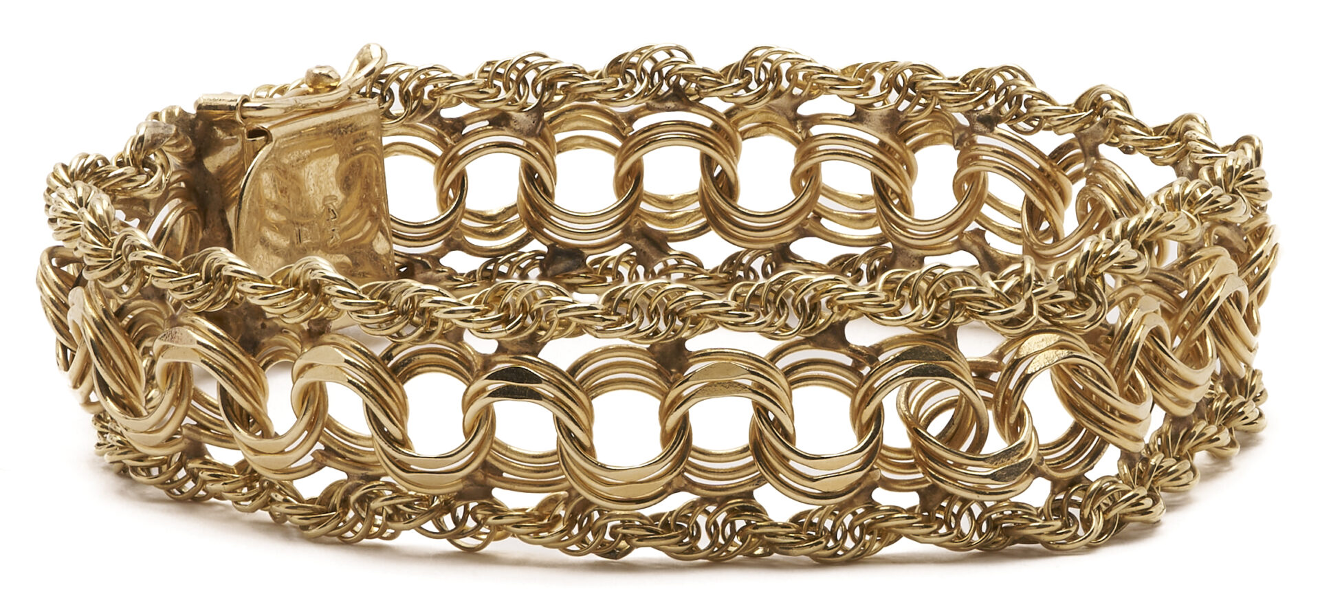Lot 342: 14K Yellow Gold Triple Strand Bracelet
