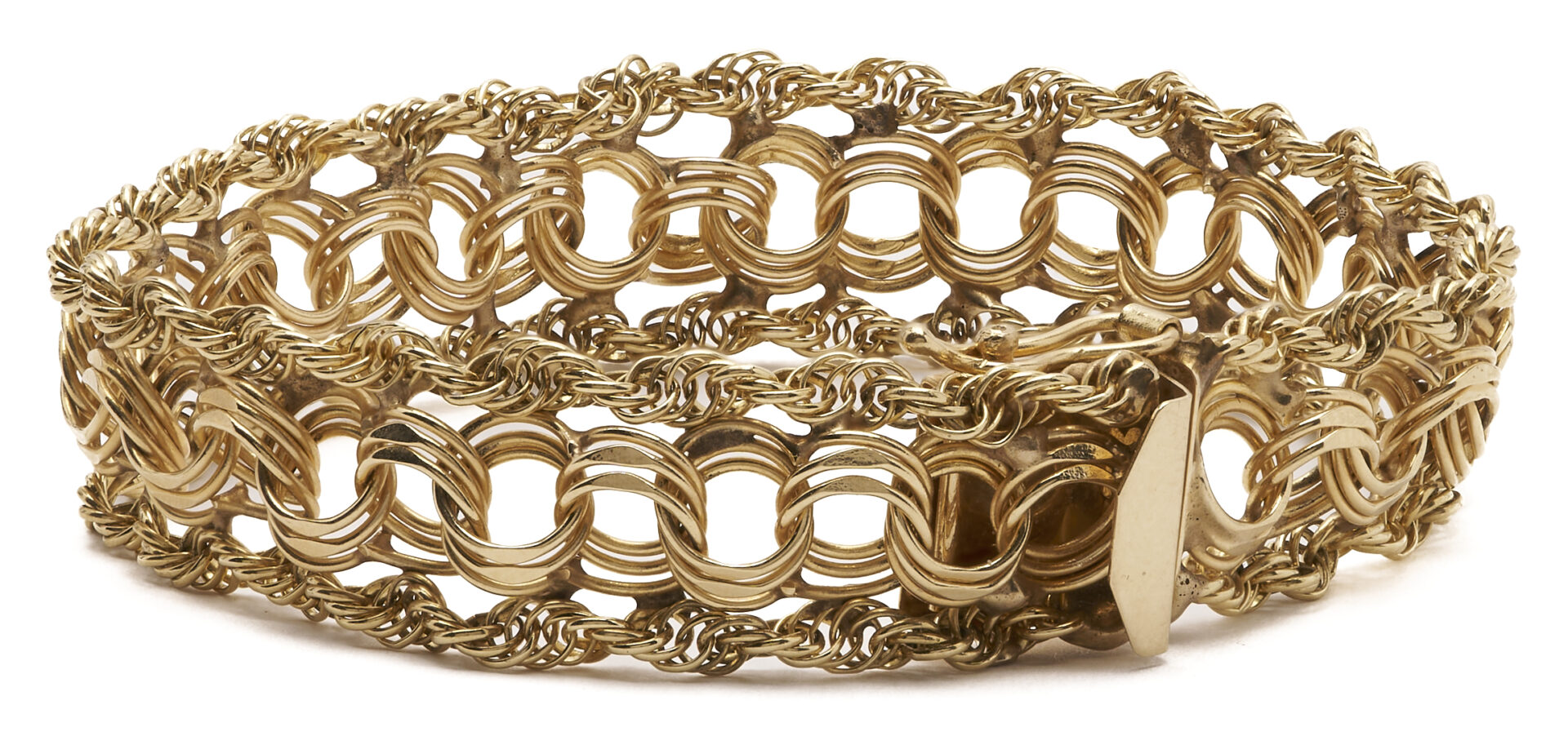 Lot 342: 14K Yellow Gold Triple Strand Bracelet