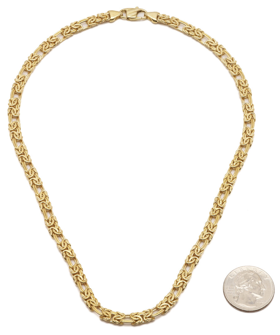 Lot 346: 18K Yellow Gold Byzantine Style Chain