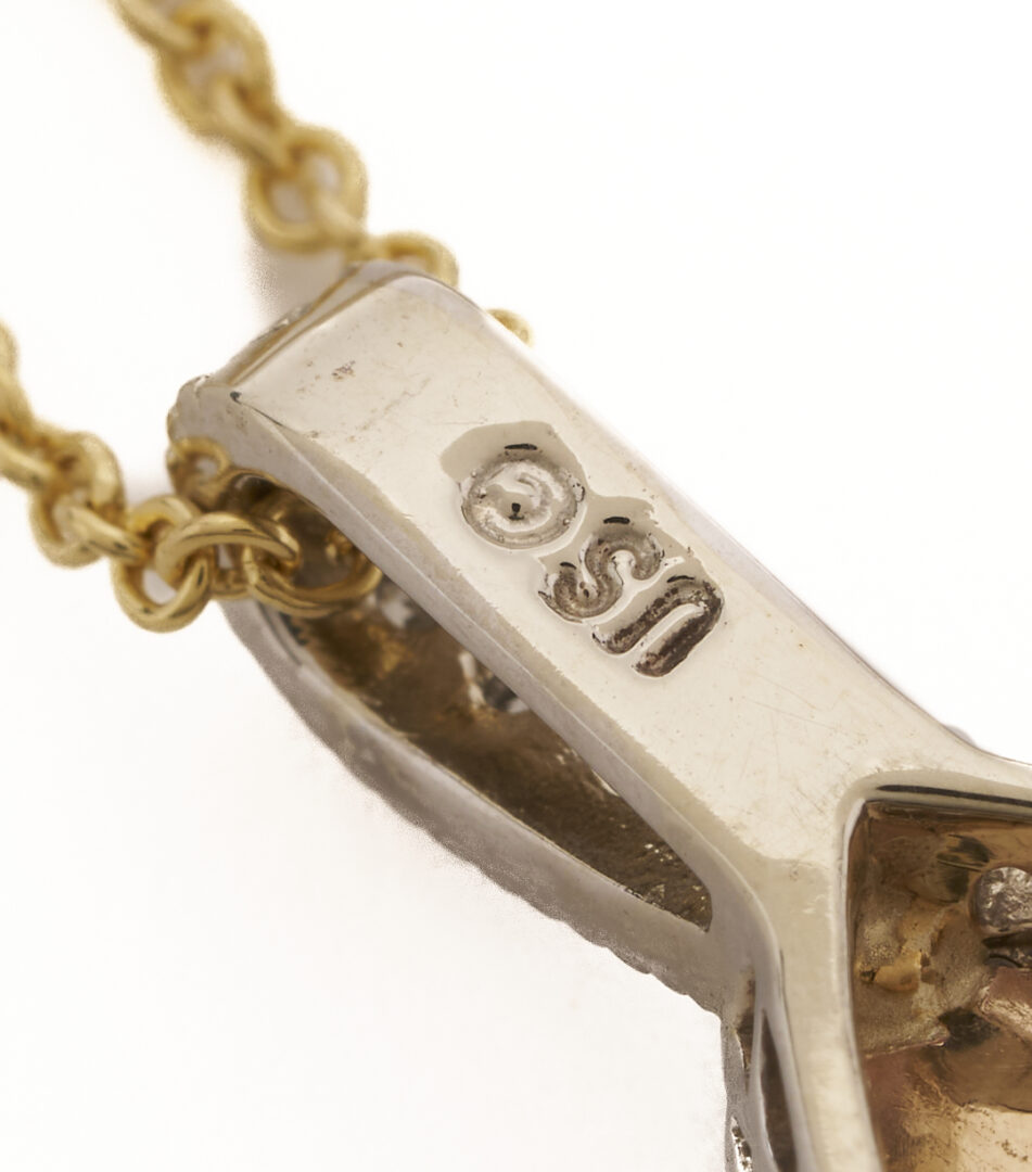 Lot 348: 14K Pear-Shaped Yellow Diamond Pendant Necklace