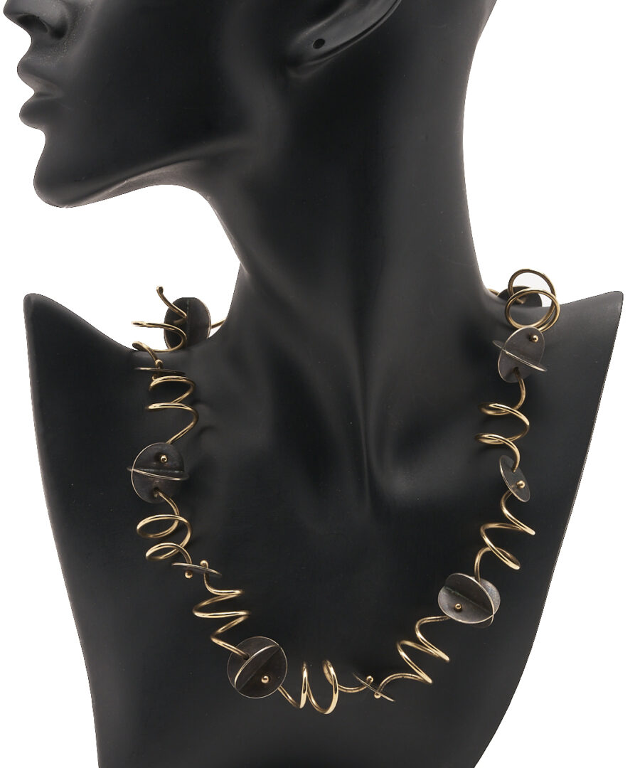 Lot 349: Marilyn Bailey Mixed Metal Coil Necklace & Bracelet
