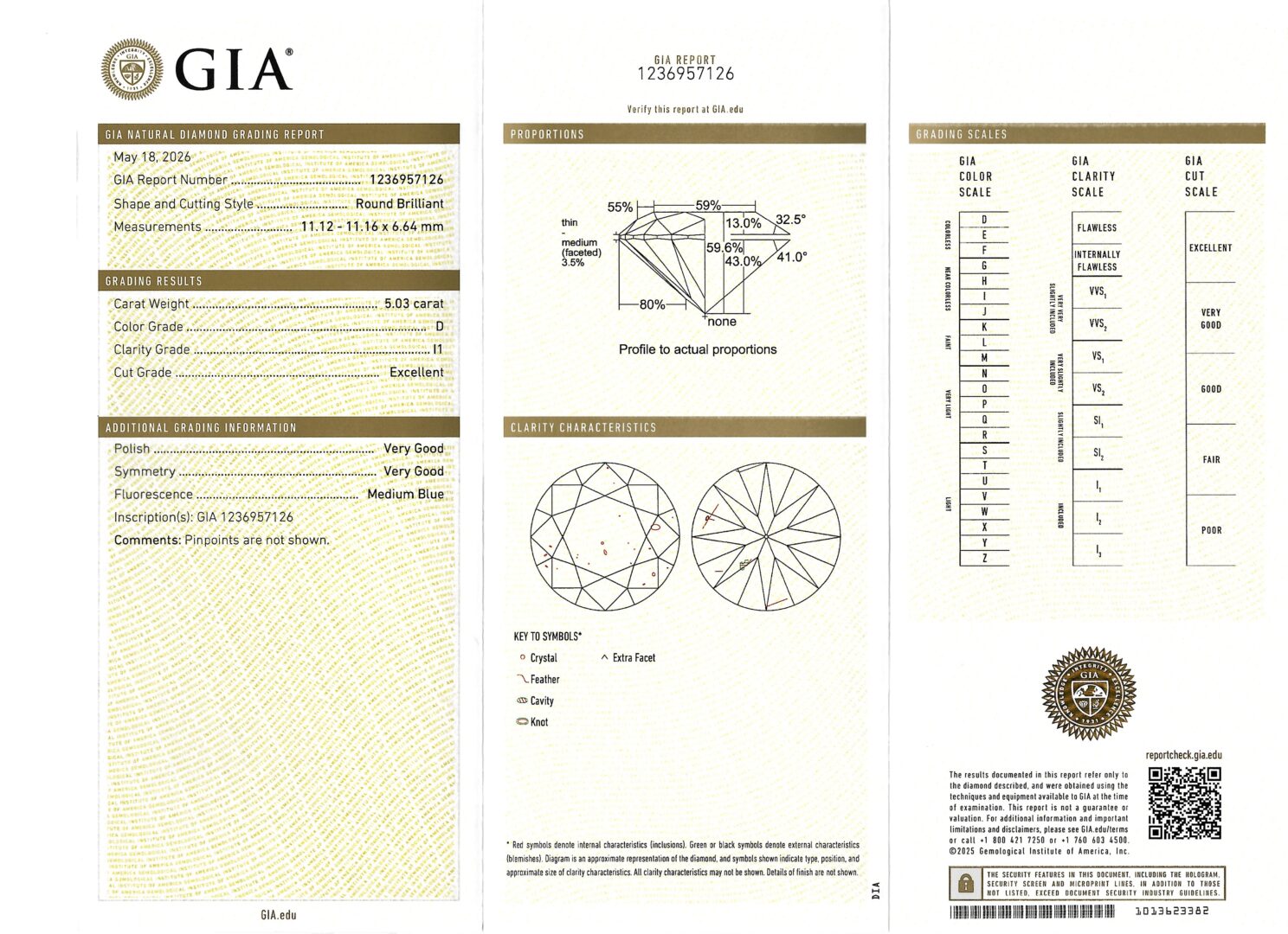 Lot 34: Ladies 5.03 Carat Diamond Solitare Ring, GIA Report