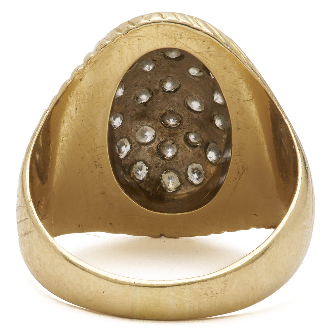 Lot 350: 18K Gents’ Oval Diamond Cluster Ring
