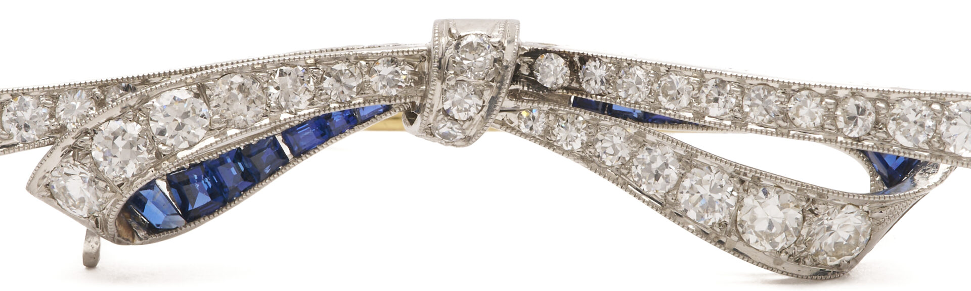 Lot 352: Tiffany & Co. Diamond and Sapphire Bow Pin