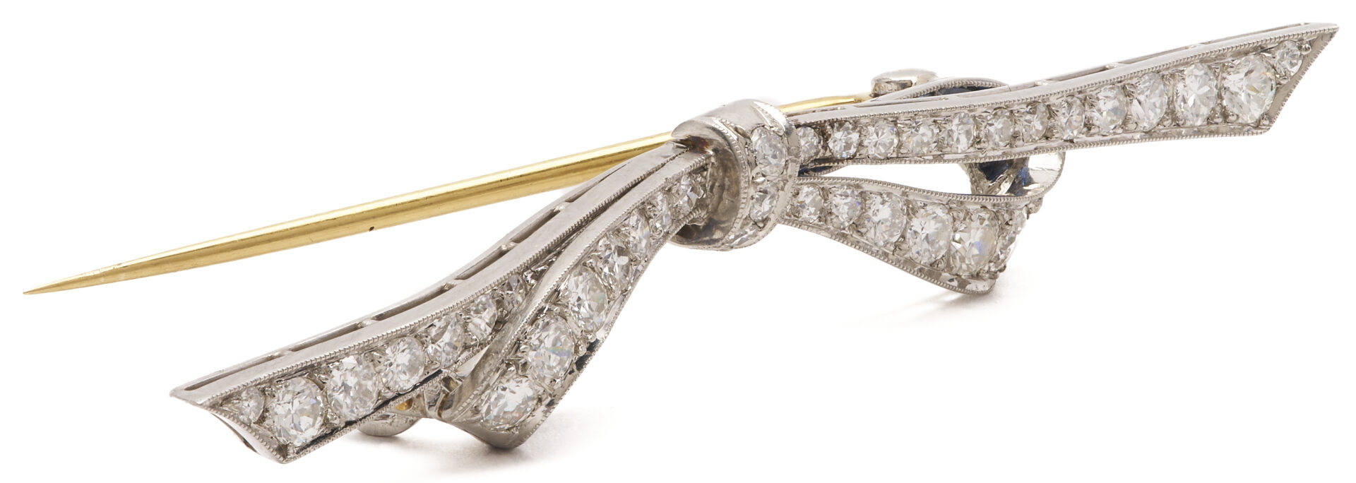 Lot 352: Tiffany & Co. Diamond and Sapphire Bow Pin