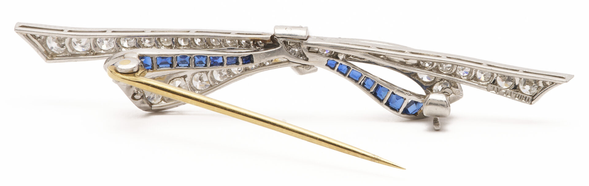 Lot 352: Tiffany & Co. Diamond and Sapphire Bow Pin