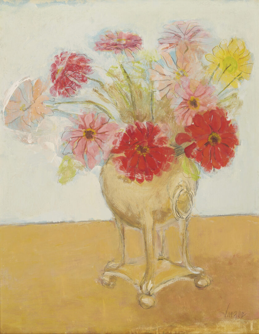 Lot 357: Charles Inzer O/B Floral Still LIfe