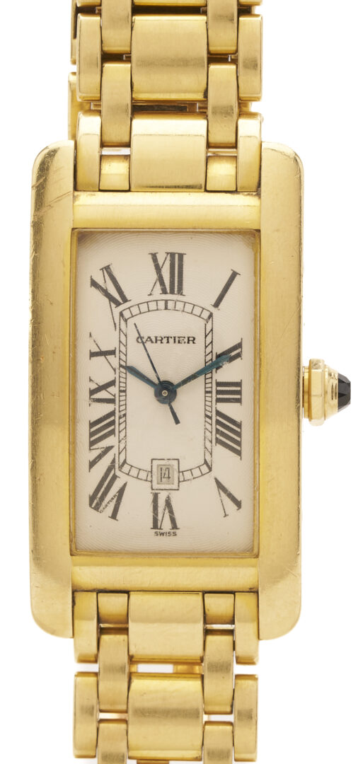 Lot 35: Men’s Cartier 18K Tank Americaine Wristwatch