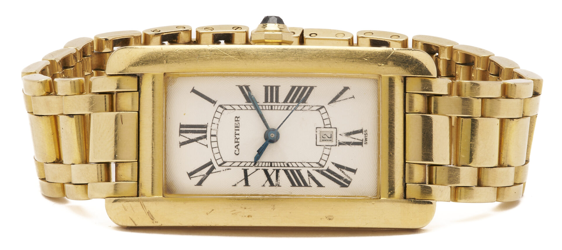 Lot 35: Men’s Cartier 18K Tank Americaine Wristwatch