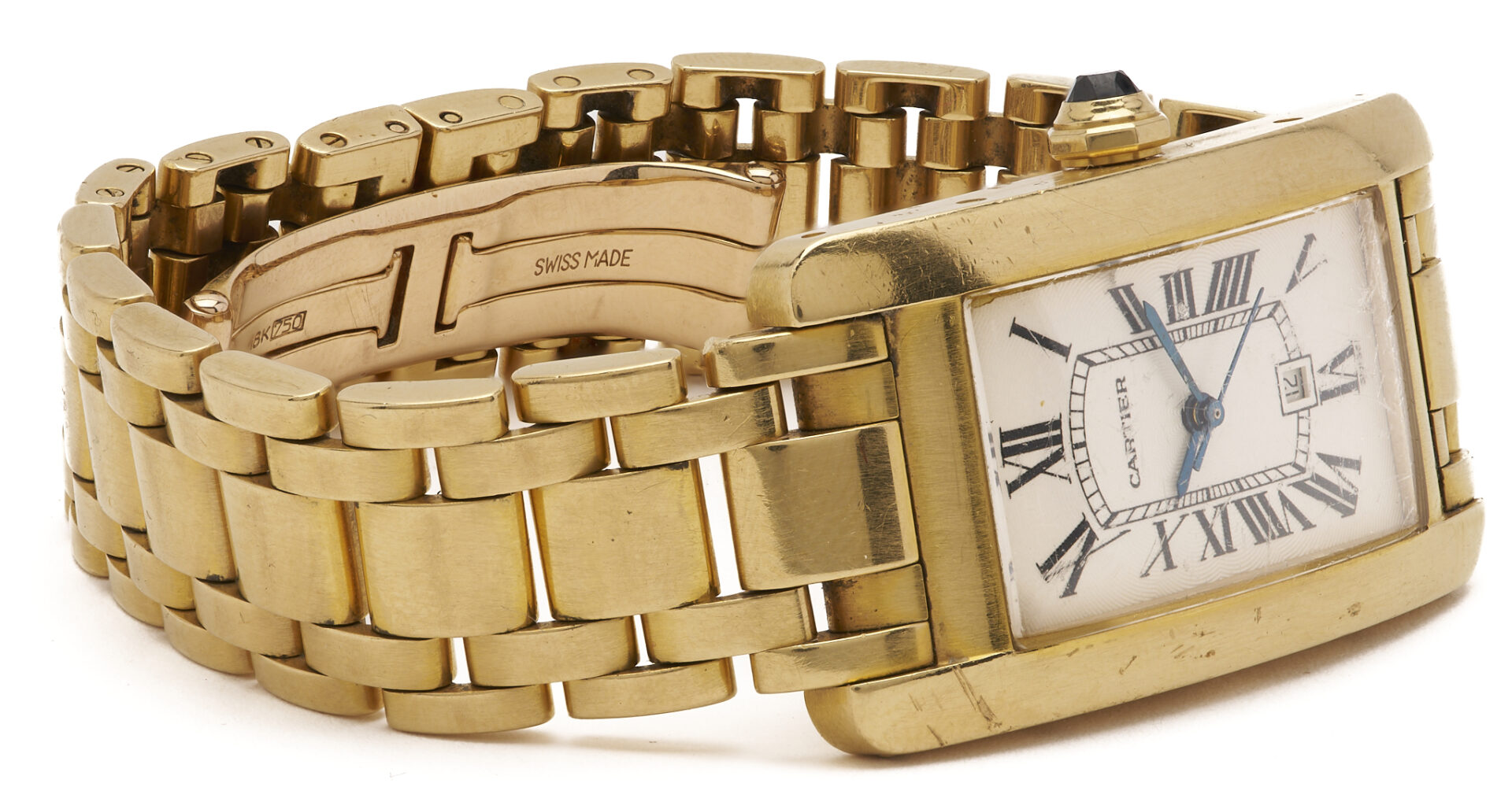 Lot 35: Men’s Cartier 18K Tank Americaine Wristwatch