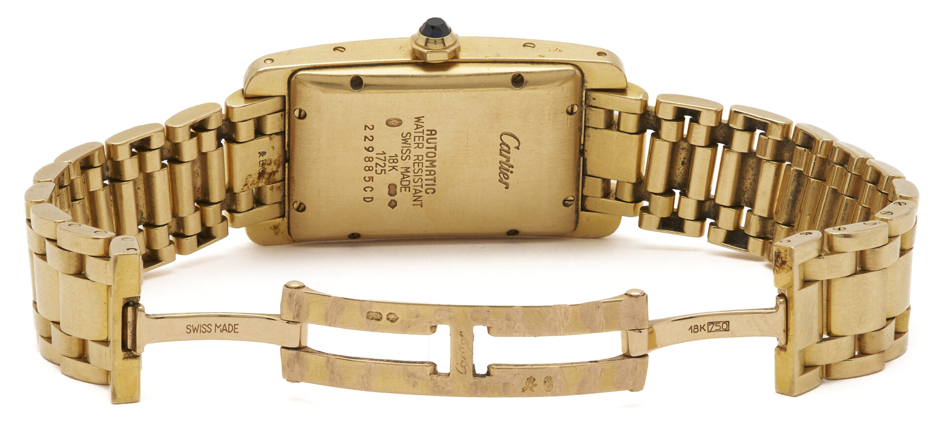 Lot 35: Men’s Cartier 18K Tank Americaine Wristwatch