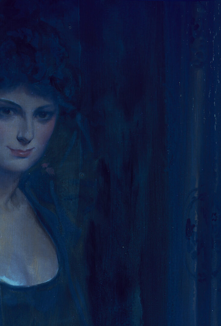 Lot 363: John Alberts O/C Portrait of a Woman in Black