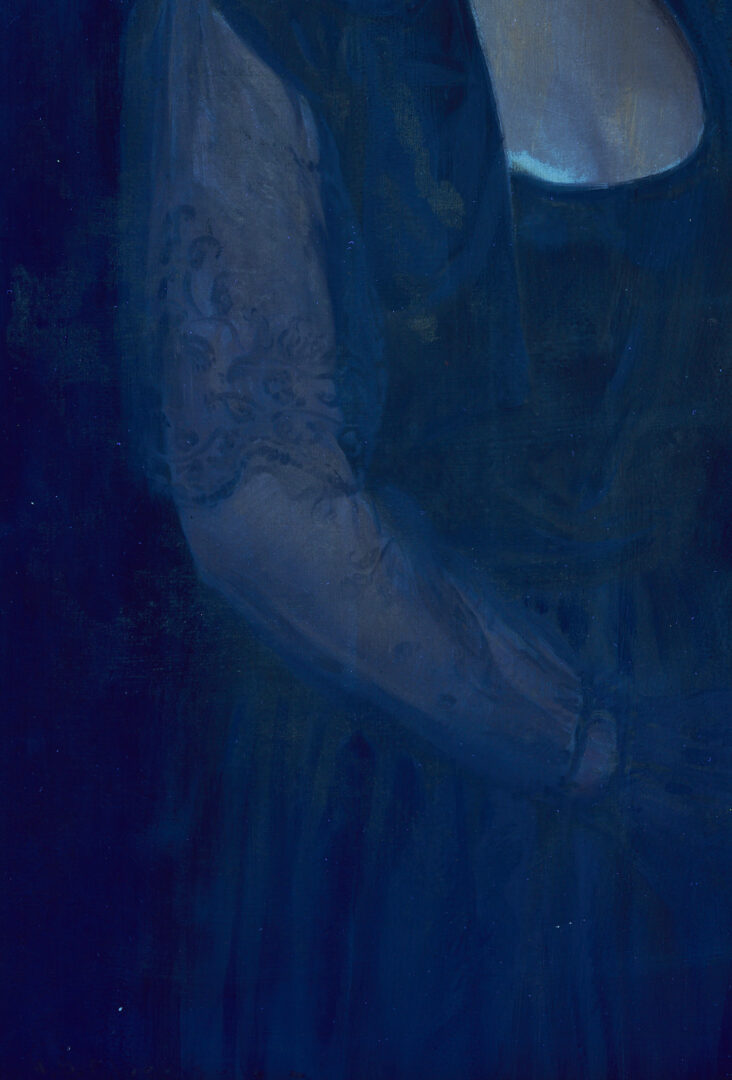 Lot 363: John Alberts O/C Portrait of a Woman in Black