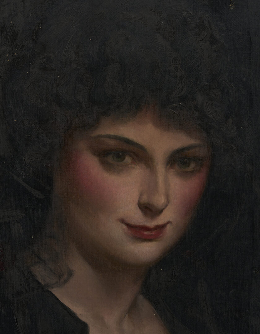 Lot 363: John Alberts O/C Portrait of a Woman in Black