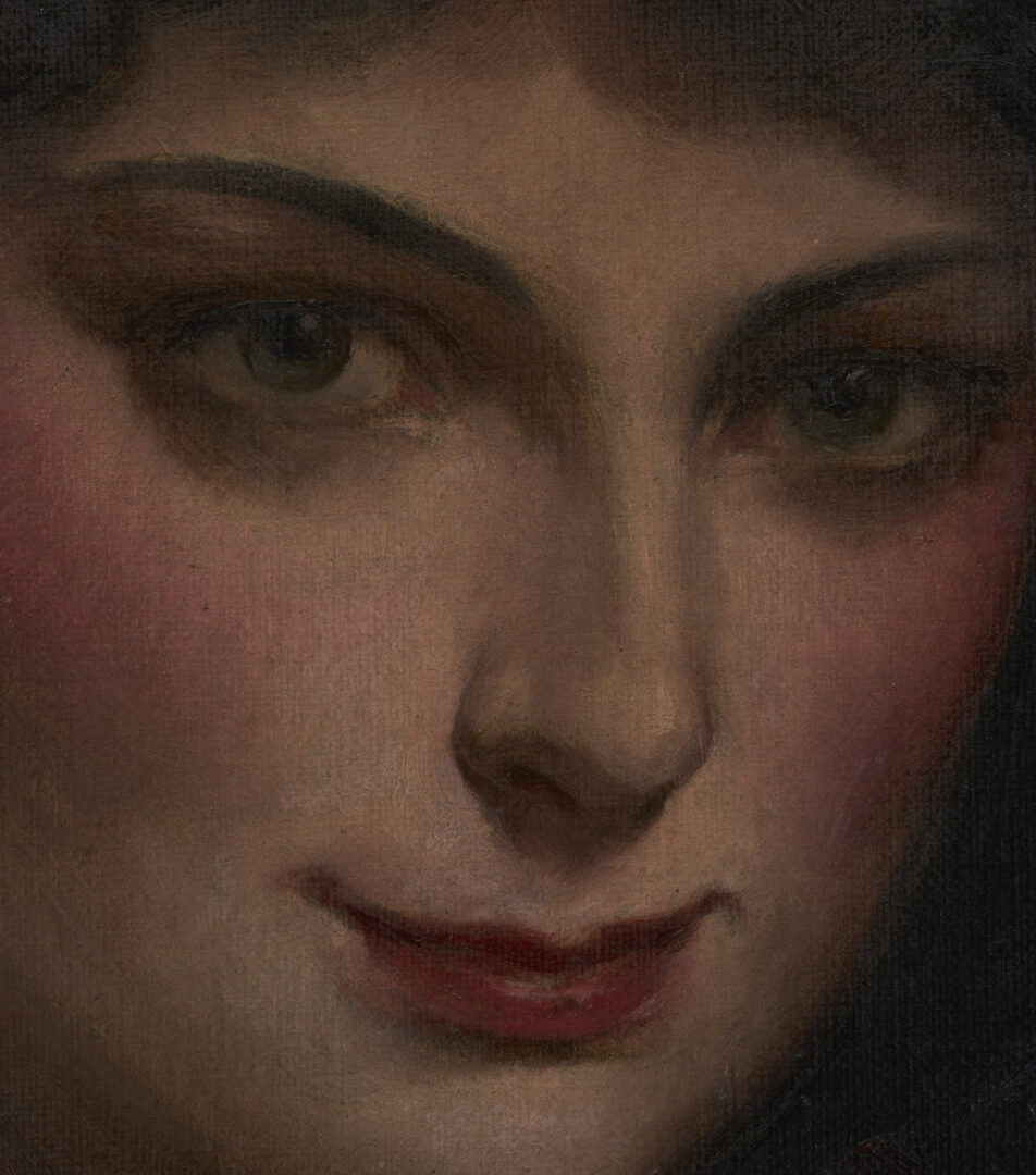 Lot 363: John Alberts O/C Portrait of a Woman in Black