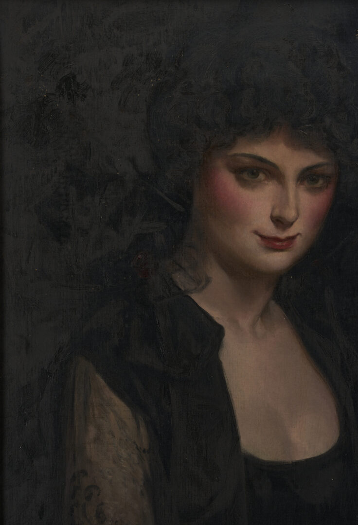 Lot 363: John Alberts O/C Portrait of a Woman in Black