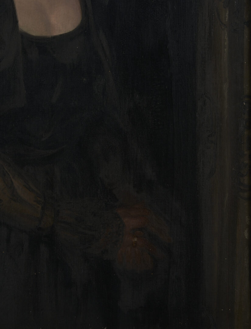 Lot 363: John Alberts O/C Portrait of a Woman in Black