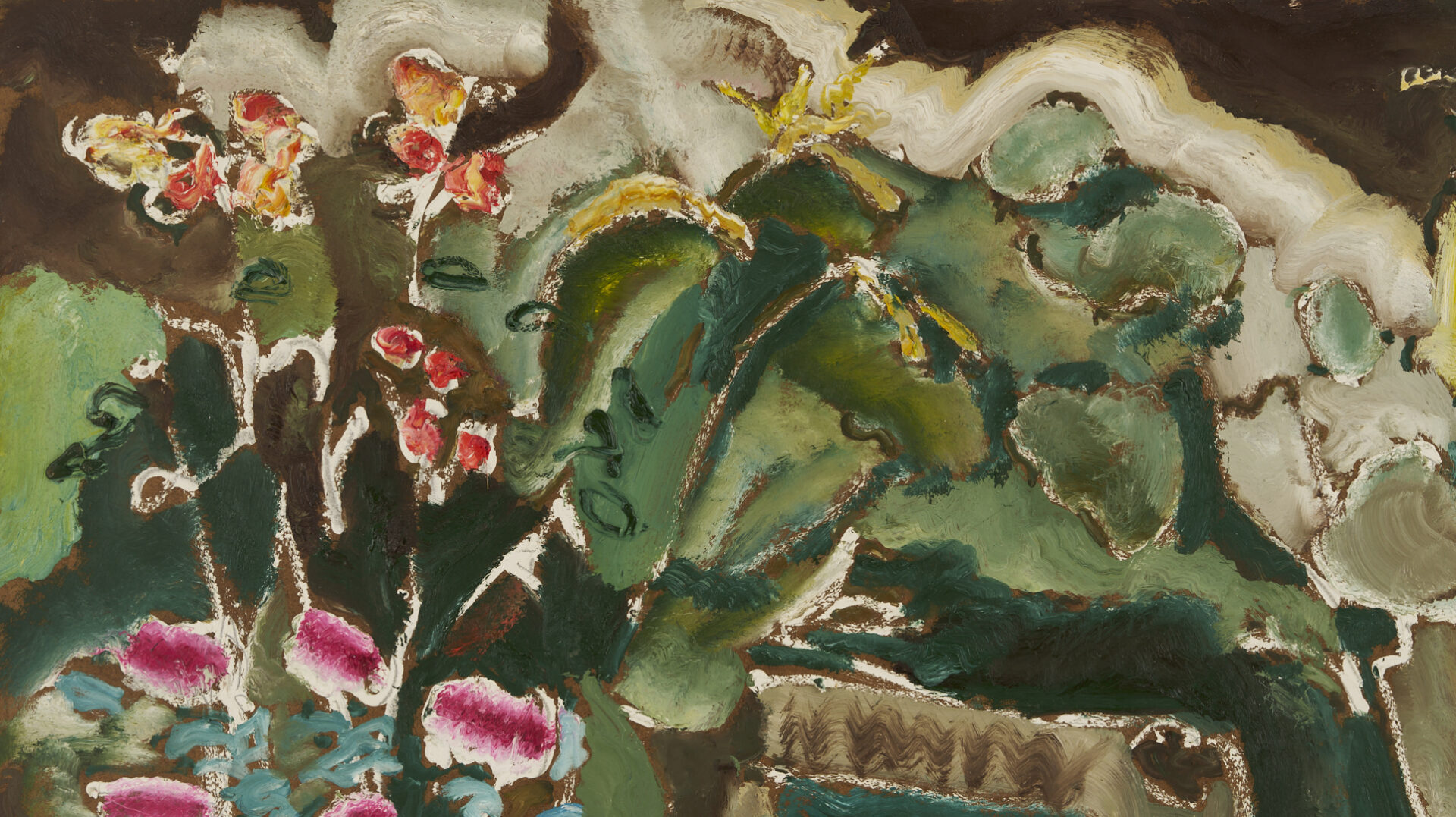 Lot 367: Sterling Strauser O/B Garden of Bright Flowers