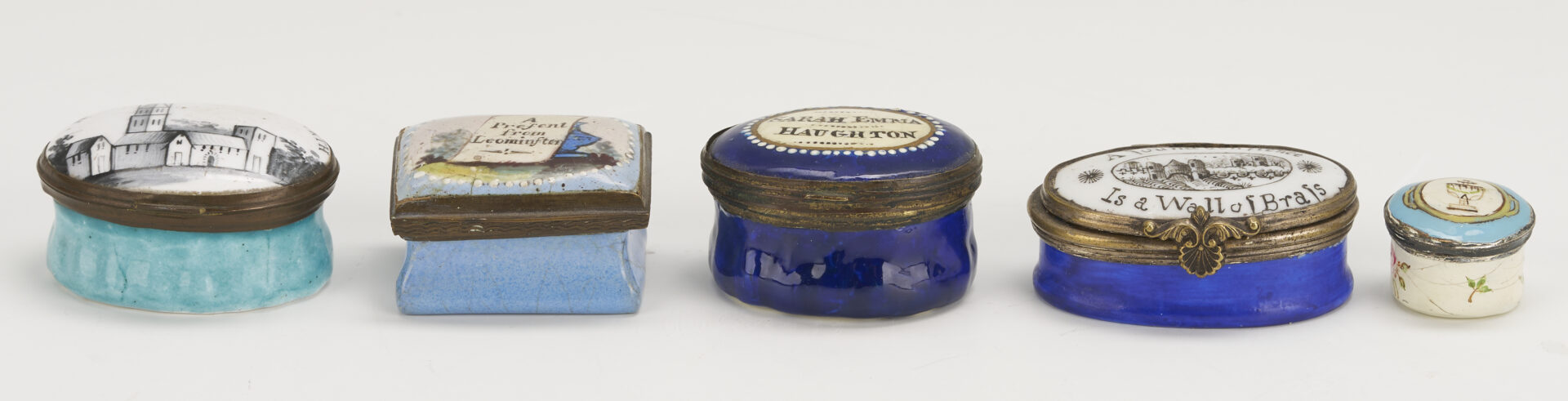 Lot 373: Ten Bilston & Battersea Enamel Boxes