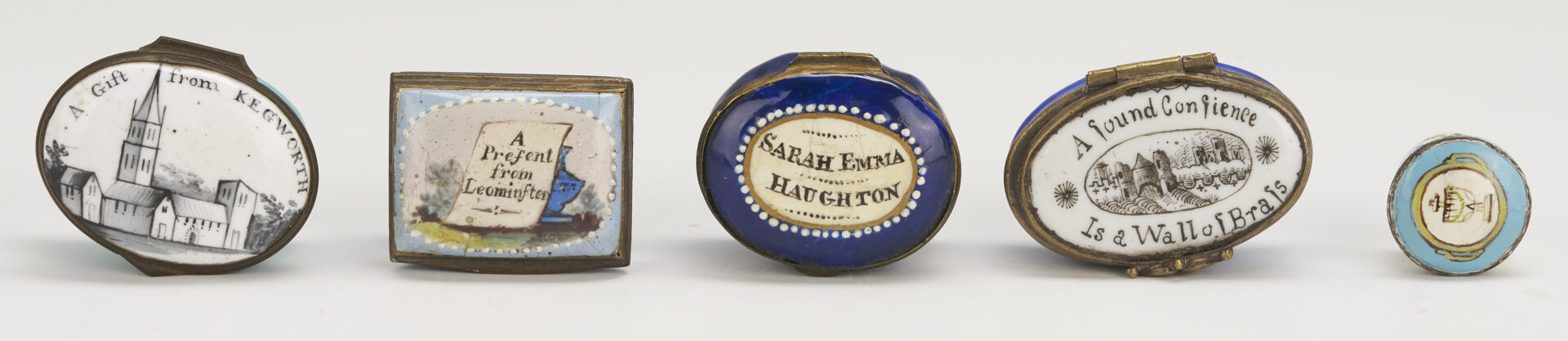 Lot 373: Ten Bilston & Battersea Enamel Boxes