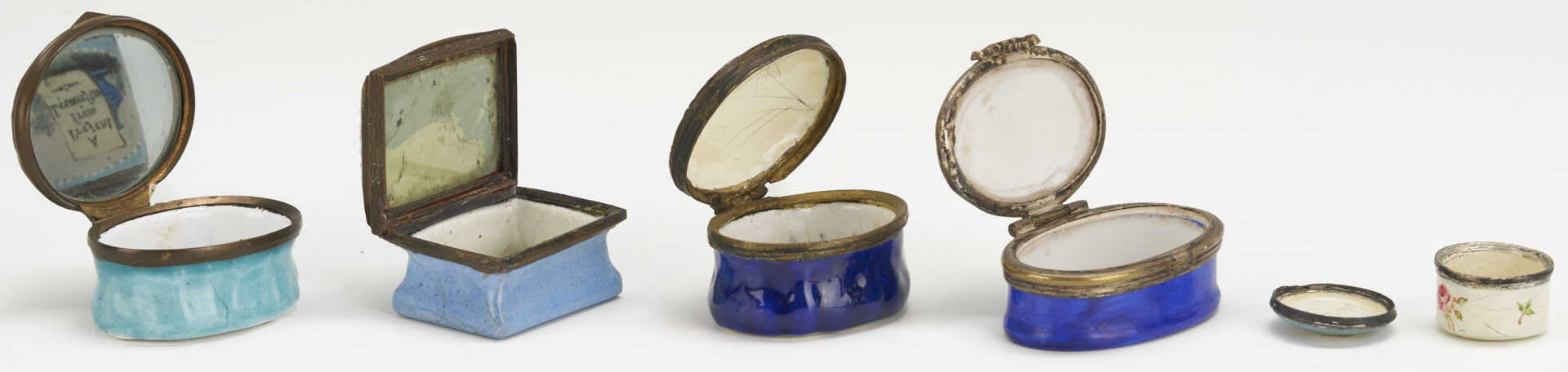 Lot 373: Ten Bilston & Battersea Enamel Boxes