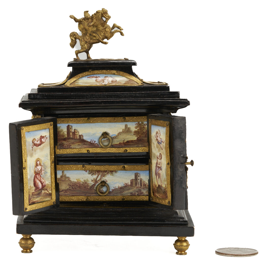 Lot 374: Viennese Enamel Jewelry Casket