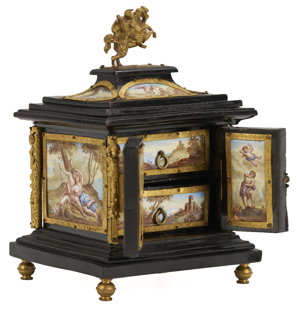 Lot 374: Viennese Enamel Jewelry Casket