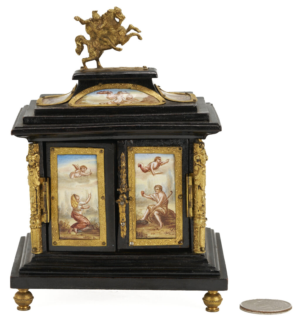 Lot 374: Viennese Enamel Jewelry Casket