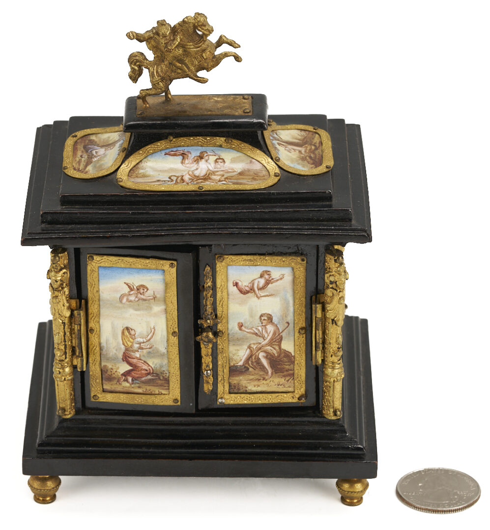 Lot 374: Viennese Enamel Jewelry Casket