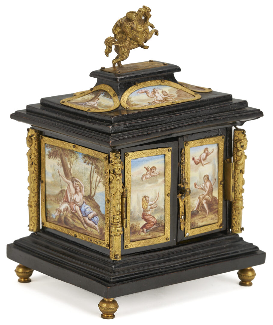 Lot 374: Viennese Enamel Jewelry Casket