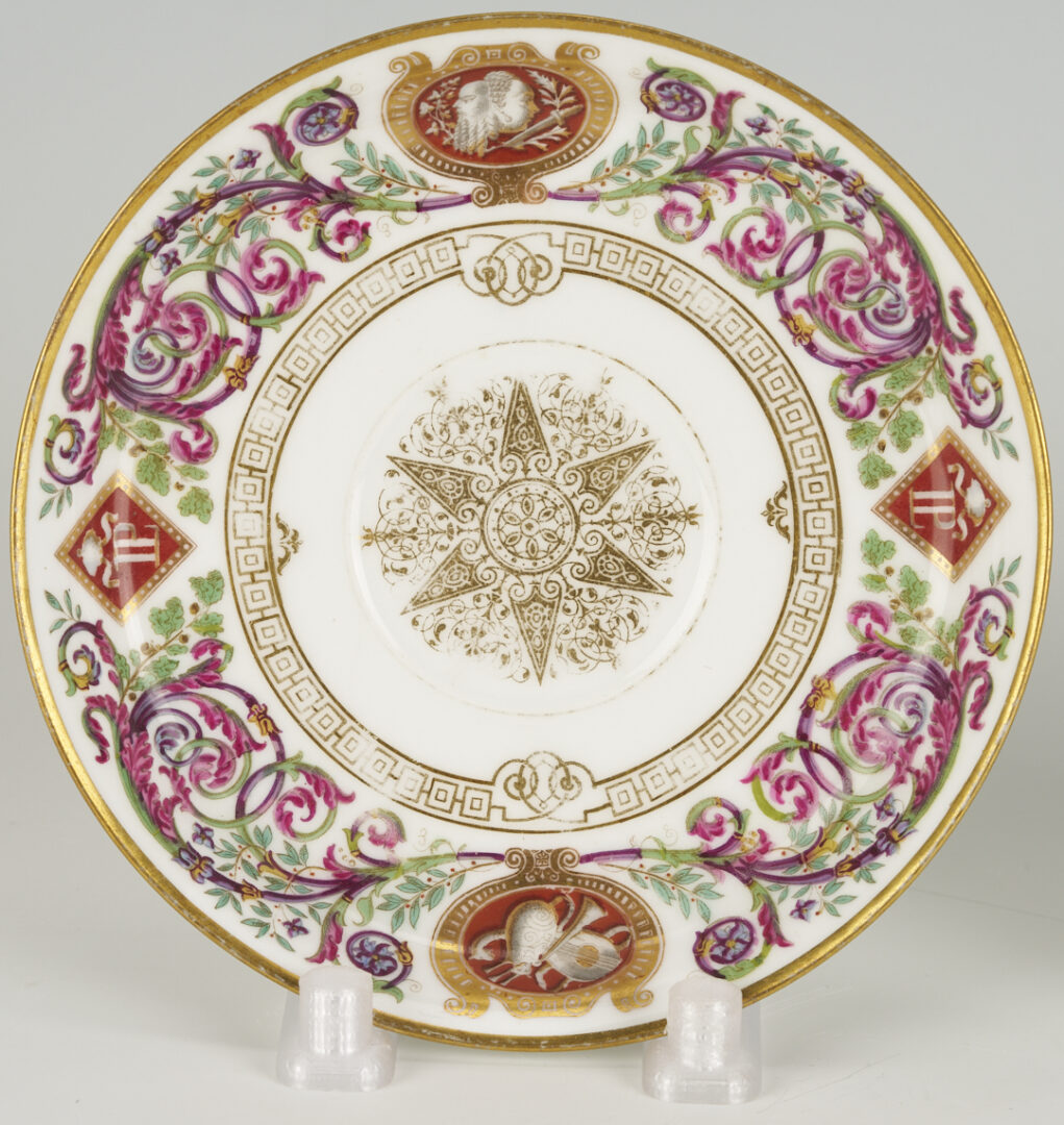Lot 375: 19 Pc Sevres De Fountainbleau Porcelain Hunting Service, c. 1845