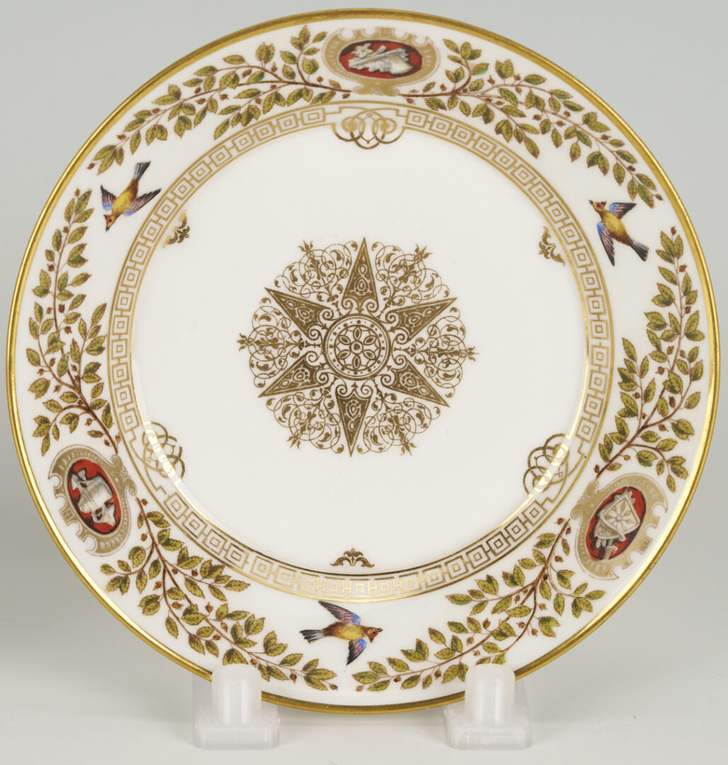 Lot 375: 19 Pc Sevres De Fountainbleau Porcelain Hunting Service, c. 1845