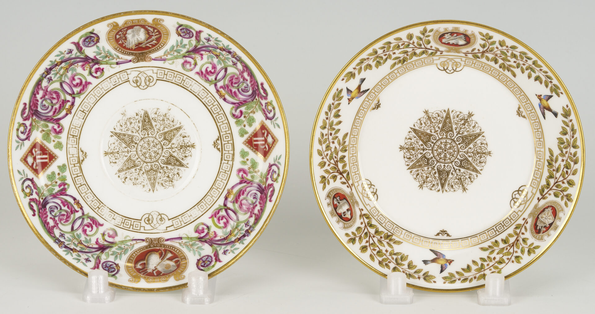 Lot 375: 19 Pc Sevres De Fountainbleau Porcelain Hunting Service, c. 1845