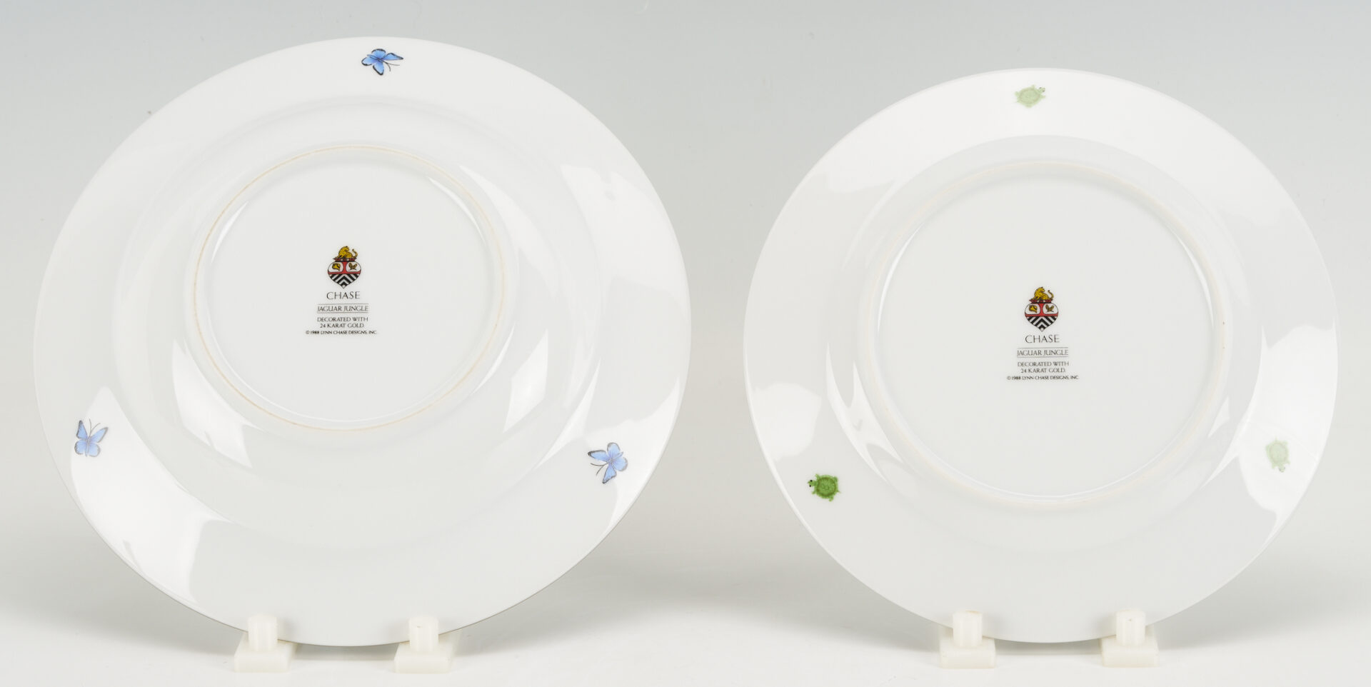 Lot 376: 78 pcs Lynn Chase Jaguar Jungle Dinnerware, Incl. Signed