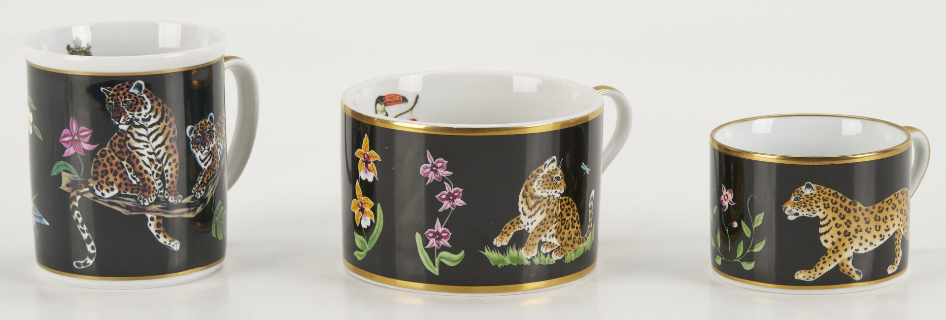 Lot 376: 78 pcs Lynn Chase Jaguar Jungle Dinnerware, Incl. Signed