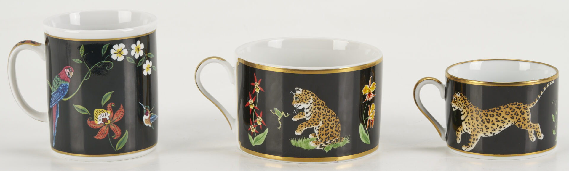 Lot 376: 78 pcs Lynn Chase Jaguar Jungle Dinnerware, Incl. Signed