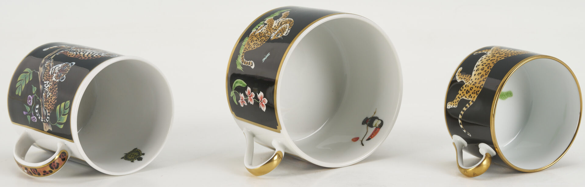 Lot 376: 78 pcs Lynn Chase Jaguar Jungle Dinnerware, Incl. Signed